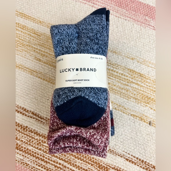NWT 6 Pairs of SUPER SOFT BOOT SOCK Lucky Brand Socks 🧦🍀❤️ - Picture 1 of 6